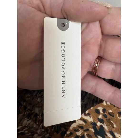 Anthropologie Celandine Brown Motif Tiered Ruffle Shorts XL Cotton NWT - Picture 5 of 7